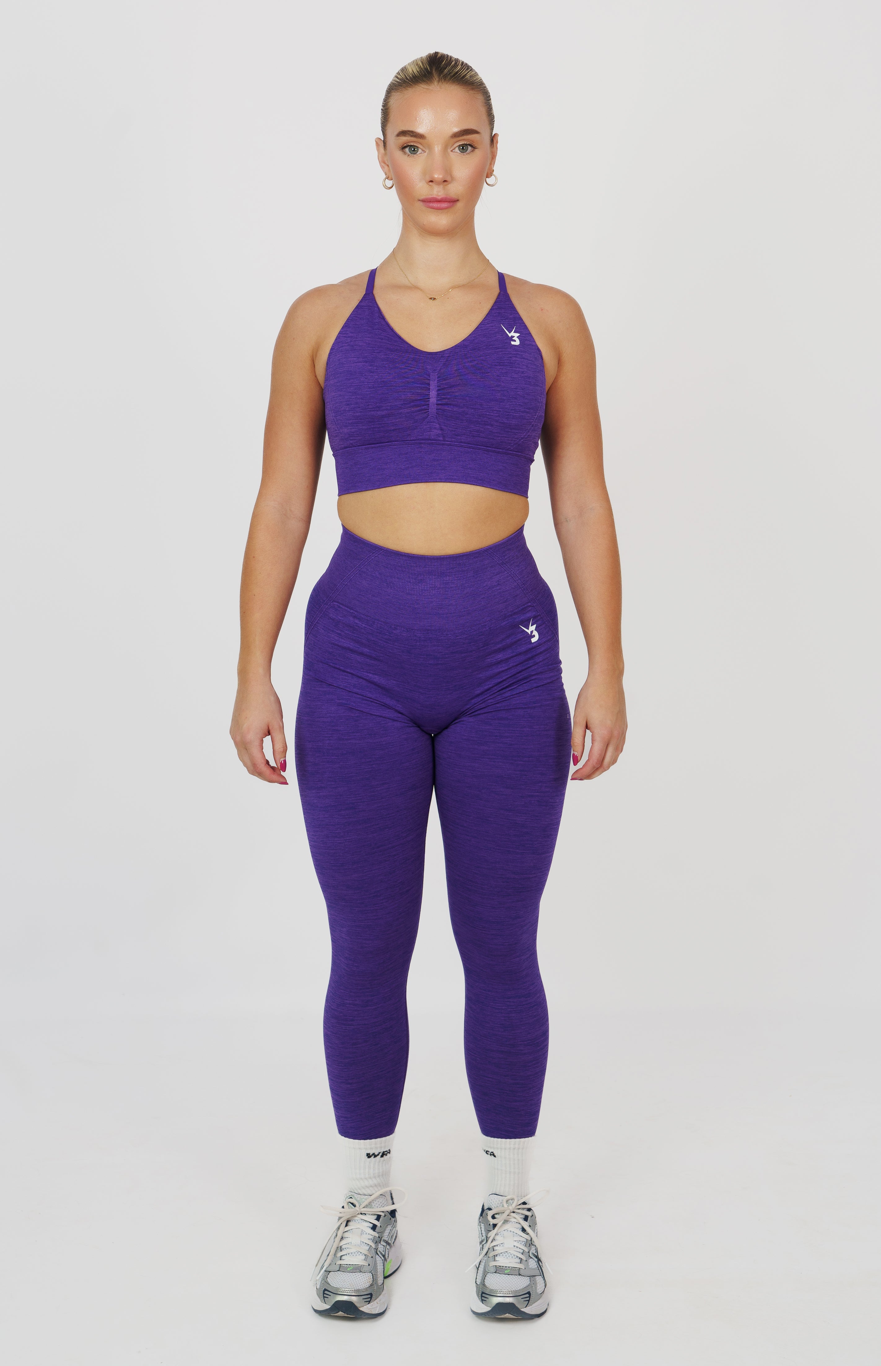 Tempo Seamless Scrunch Leggings & Multi-Way Sports Bra Set - Ultra Violet